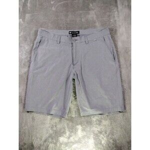 TravisMatthew Beck Golf Shorts Men 36 Gray Polyester Blend 10" Inseam Quick Dry